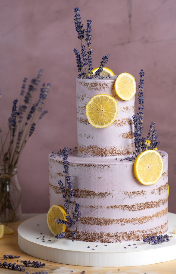 Tort cytrynowo- lawendowy semi naked